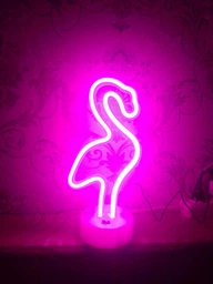 Неоновий світильник нічник Фламінго настільна декоративна лампа Neon Decoration Lamp - Рожевий фото від покупців 1