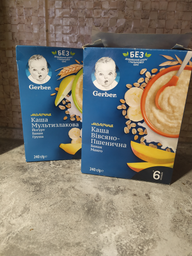 Дитяча каша Gerber Суха молочна швидкорозчинна Мультизлакова з йогуртом, бананом і грушею для дітей з 8 місяців 240 г (7613039834244) фото від покупців 1