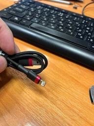 Кабель Baseus Cafule Cable USB For lightning 2.4A 0.5M Чорний+Червоний (CALKLF-A19) фото от покупателей 2