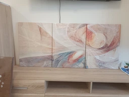 Модульна картина Холстович Modern Abstract Psychedelic Lines 225х100 см. Картина з абстракцією у вітальню, спальню, кухню, офіс, iнтер'єрна