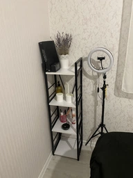 Этажерка 4/34 Ferrum-decor Серии Конект 120x34x28 черный ДСП Дуб Сонома Трюфель 16мм (XK00239) фото от покупателей 1