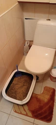 Туалет для кішок Природа Comfort L глибокий, без сітки, під пісок, з рамкою, Сірий, 49 х 39 х 15 см (4823082416981)