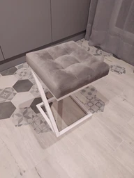 Табурет Лофт otto UNI м’який 35х35х53см сірий мікровелюр loft фото від покупців 15