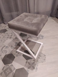 Табурет Лофт otto UNI м’який 35х35х53см сірий мікровелюр loft фото від покупців 13