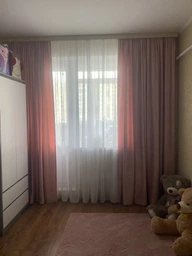Комплект штор Эліт Lux Portiery Бархат-Велюр Капучино 150х270 - 2 шт + Тюль Креп-шовк білий 400х270 - 1 шт (TBK1115) фото від покупців 1