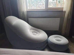 Кресло надувное Bestway Inflate-A-Chair 122x94x81 см с пуфиком 54x54x26 Orange (75053_orange)