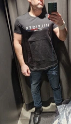 Футболка хлопковая длинная мужская Tommy Hilfiger 10636.71 S Красная