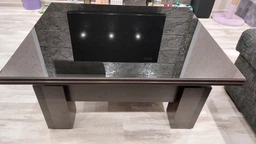 Стіл трансформер журнальний обідній VT-1 glass lux білий