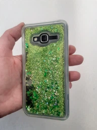Чехол Glitter для Samsung Galaxy J3 2016 / J300 / J320 Бампер жидкий блеск зеленый фото от покупателей 4