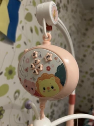 Музыкальный мобиль на кроватку Baby Bell Animals с проектором и пультом управления фиолетовый фото от покупателей 3