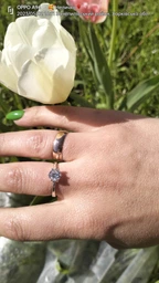 Серебряное кольцо с фианитом 18,5 р фото от покупателей 1