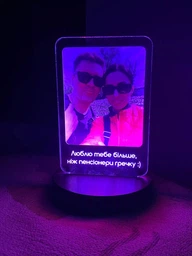 Фото светильник ночник с надписью и фотографией на акриле RGB с пультом управления DIDIDART фото от покупателей 1