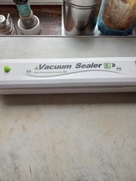 Вакуумний пакувальник для продуктів Vacuum F-packs Pro Вакууматор 90 Ватт Білий з Помаранчевим + 20 пакетів 25х17см фото від покупців 3