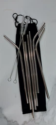 Металеві еко трубочки для напоїв STRAWS BAR багаторазові соломинки для коктейлів з металу в наборі 8 штук і 2 щітки для чищення ROSE GOLD (SRSTRROSGLD01) фото від покупців 7