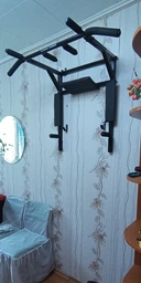 Турник PullUp 3в1 настенный плюс брусья с упором для пресса 4 хвата разборной черный (P3043) фото от покупателей 17