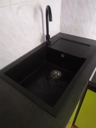 Гранитная мойка для кухни AquaMill OSAKA бежевая + Смеситель фото от покупателей 3