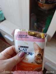 Вологий корм Purina Cat Chow для дорослих котів з лососем та зеленою квасолею. Ніжні шматочки в желе 78шт*85г фото від покупців 1
