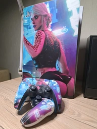 Виниловые наклейки на PS5 Disk Drive version и геймпад DualSense Cyberpunk 2077 Sony PlayStation 5 игровая консоль Skin (PV5056) фото от покупателей 3