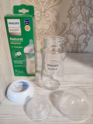 Скляна пляшечка для годування Philips AVENT Natural Природний потік 240 мл (SCY933/01)