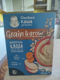 Дитяча молочна каша Gerber Вівсяно-пшенична Яблуко-Морква для дітей із 6 місяців 240 г (7613287944528) фото від покупців 16
