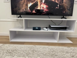 ТВ тумба Id27-178 Ш 1400 / В 526 / Г 398 Белый фото от покупателей 7