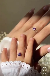 Кольцо с цепочкой и сердцем бижутерия Fashion Jewelry, регулируемое, серебристое (SVS)