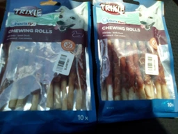Лакомство Trixie Denta Fun Rolls with Duck для собак Палочка для чистки зубов с уткой 12 см 80 г 10 шт (4011905313719) фото от покупателей 4