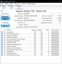 Накопичувач SSD 256GB Apacer AS350 Panther 2.5" SATAIII 3D TLC (332602) фото від покупців 1