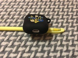 Силіконовий чохол для навушників Apple AirPods 1/2 Чорний Тризуб в квітах фото від покупців 1
