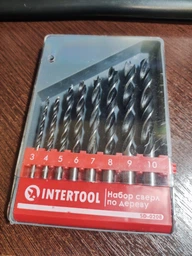 Набор свёрл по дереву (8 шт) 3, 4, 5, 6, 7, 8, 9, 10 мм INTERTOOL фото от покупателей 2