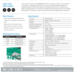 Жорсткий диск 2.5" SSD 1Tb Team CX2 Series, T253X6001T0C101, 3D NAND SLC, SATA-III Rev. 3.0 (6Gb/s), зап/чт. - 490/540MB/s (2325126) фото від покупців 1