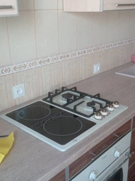 Комбінована газово-елекрична варильна панель Luxor SH 68 BG GOLD Genusswert + ніжки для моментального використання плити у подарунок, бежевый