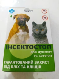 Капли на холку для кошек и собак ProVET «Инсектостоп» до 3 кг, 6 пипеток (от внешних паразитов)
