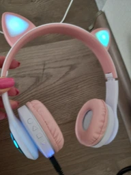 Наушники Bluetooth 5.3 MDR CAT ear VZV-23M 9537 с подсветкой Бежевые фото от покупателей 1