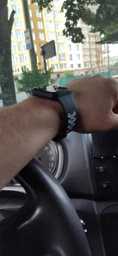 Силіконовий ремінець для Xiaomi Mi Watch Lite / Redmi Watch перфорований (Чорний Синій) фото від покупців 1