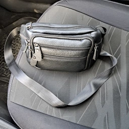Сумка на пояс бананка мужская из натуральной кожи Laras k100045bl Черная (ROZ6400178108) фото от покупателей 1