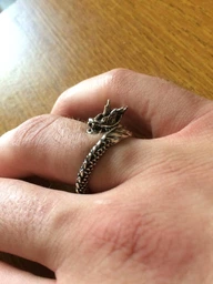 Универсальное винтажное кольцо перстень "Fighting dragon" с регулируемым размером фото от покупателей 2