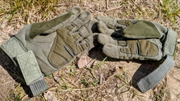 Перчатки Полнопалые Тактические /Военные с Закрытыми Пальцами Зеленые (Олива) ( L ) фото от покупателей 1