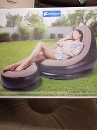 Надувний диван-крісло AirSofa з пуфиком для ніг для відпочинку, надувні меблі (ndiv) фото від покупців 1