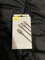 Кабель швидкого заряджання USB-Lightning+Type-C+MicroUSB Baseus Tungsten Gold 3-in-1 3.5А 1.5m, чорний фото від покупців 2