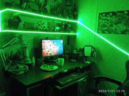 Светодиодная Led лента 5050 RGB на самоклеющейся основе комплект пультом блоком питания 10 метров лед диодная водостойкая гирлянда 12 вольт для подсветки фото от покупателей 1