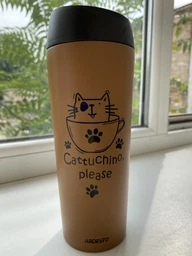 Термокухоль Ardesto AR2645DMM Coffee time Cat 450ml нержавіюча сталь 21.5x6.7см мокко