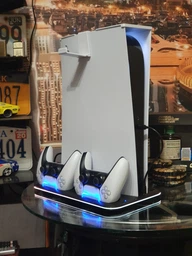 Вертикальна док-станція Saitake для PS5 з охолодженням та RGB-підсвіткою для PlayStation 5, PS VR2, чорна фото від покупців 4