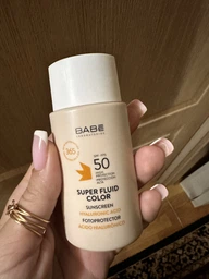 Солнцезащитный супер флюид ВВ с тонирующим эффектом Babe Laboratorios SPF 50 для всех типов кожи 50 мл (8436571631114)