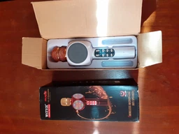Беспроводной микрофон Караоке с динамиком и цветомузыкой USB AUX Ukc WS-1816 в чехле Белый фото от покупателей 1