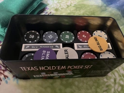 Игровой набор Покер на 200 фишек с номиналом в металлической коробке Poker Set фото от покупателей 3