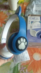Беспроводные детские Bluetooth наушники с кошачьими ушками и цветной подсветкой Cat VZV-23M Синие