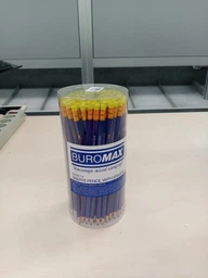 Олівець графітовий Buromax JOBMAX НB з гумкою синій шестигранний пластиковий гнучкий (BM.8514)