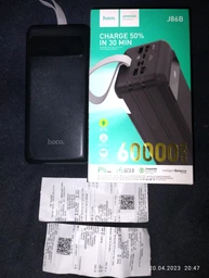 Повербанк HOCO J86B 60000mAh 22.5W швидка зарядка та ліхтар 4USB Чорний фото від покупців 17