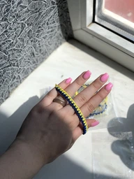 Браслет плетенный Патриотический желто-голобой "Сплетение наших душ".